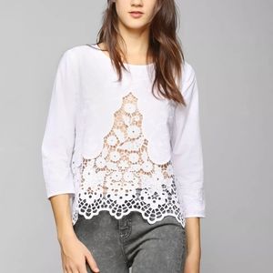UO Kimchi Blue Holly Lace Blouse